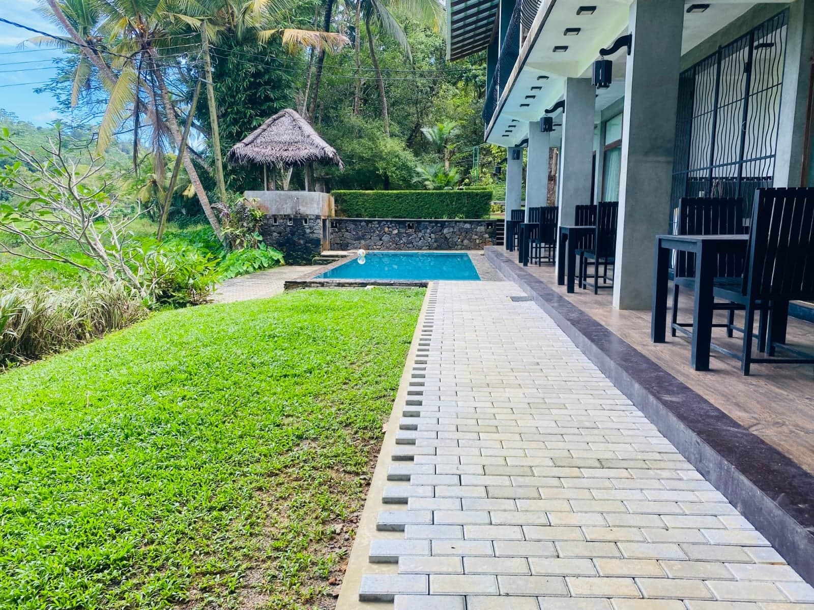 Paddy view room, grounds and pool at Leisure Land, Galle