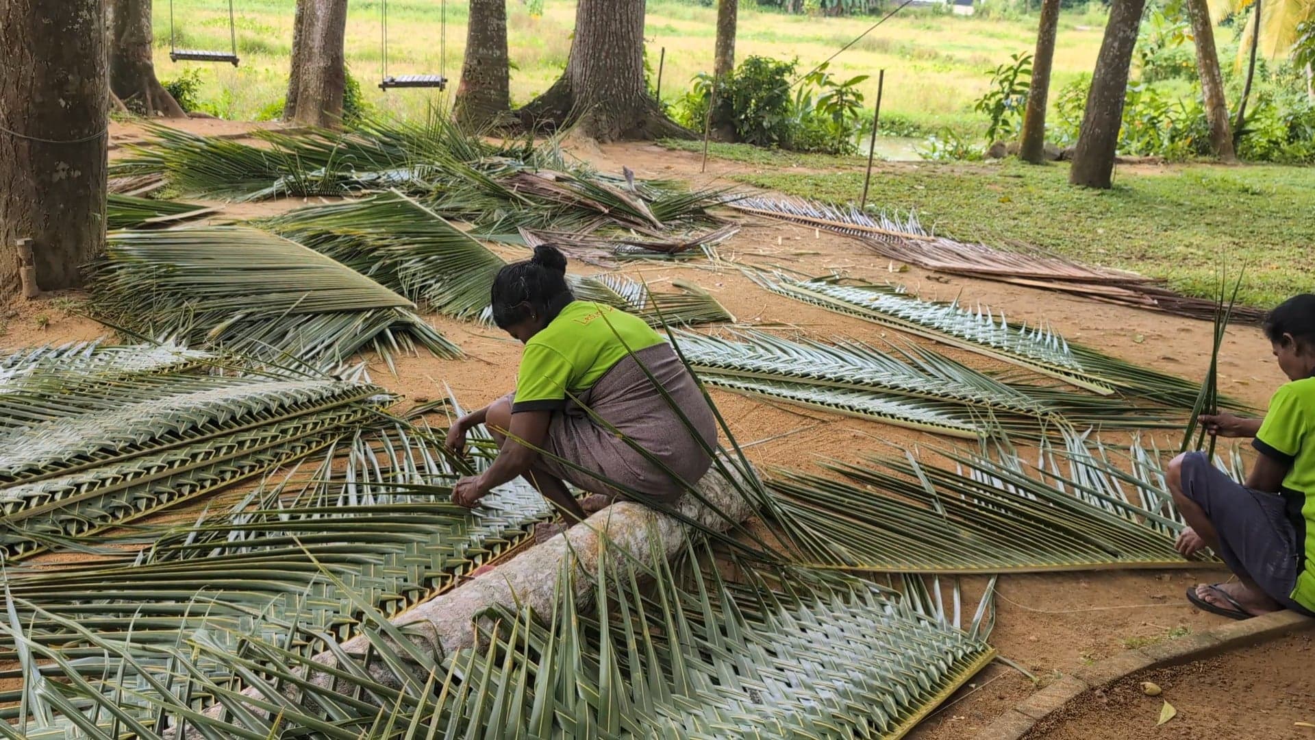 Palm weaving, a traditional craft at Leisure Land, Galle