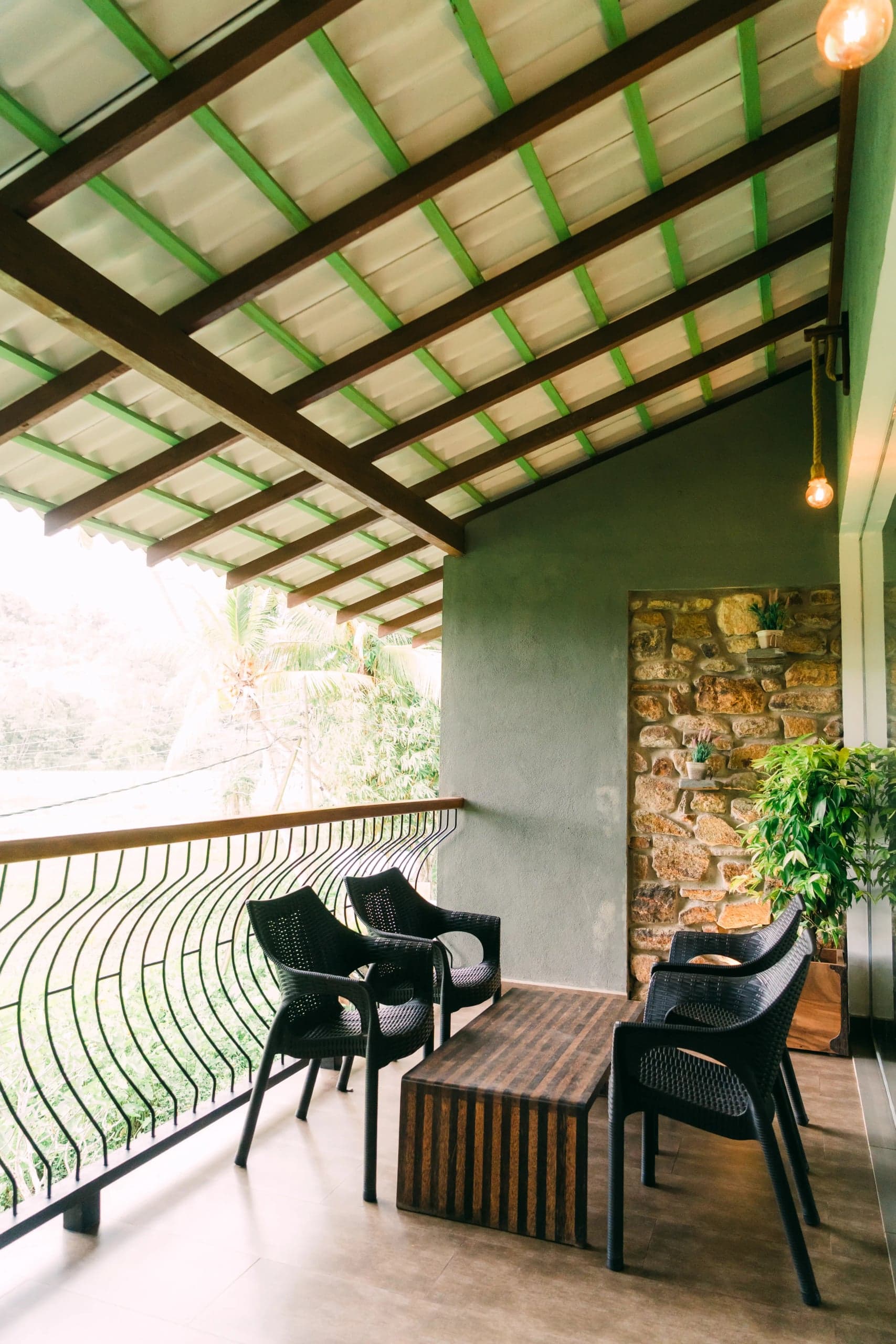 Room balcony, jungle view at Leisure Land, Galle
